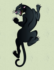 panther neo traditional tattoo © cat poe