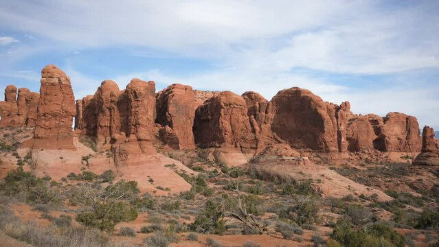 Garden of Eden overlook in Arches National Park during the day, Pan