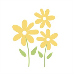 Bouquet of flowers. Bouquet of daisies good for greeting card, print, poster, banner, advertisement, apps, wrapping paper. Vector illustration in flat style