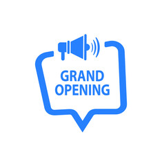 grand opening sign on white background	