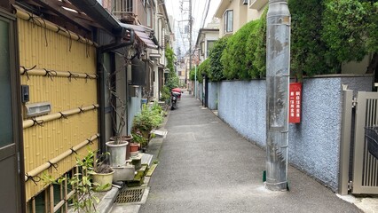 Old ally of downtown Tokyo, Nezu Ueno Japan, year 2022 June 11th
