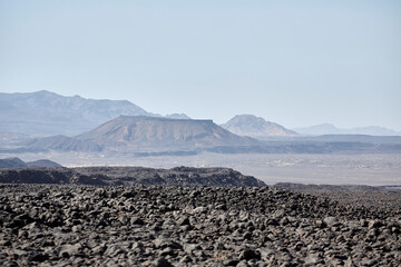 Lava plateau in the Danakil lowlands, Danakil Depression, Ethiopia、Africa