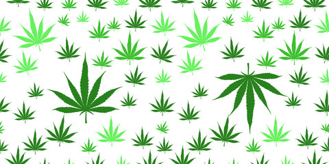 Obraz premium pattern seamless cannabis leaf. Design for fabric, curtain, background, carpet, wallpaper, clothing, wrapping, Batik, fabric,Vector illustration