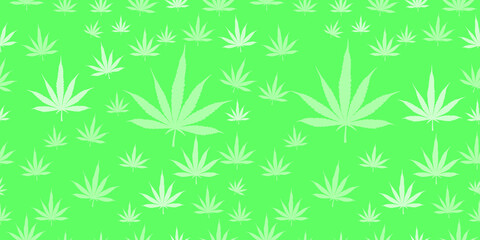 pattern seamless cannabis leaf. Design for fabric, curtain, background, carpet, wallpaper, clothing, wrapping, Batik, fabric,Vector illustration