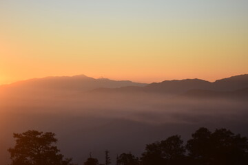 Beautiful scenic view, scenery, sun set