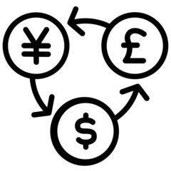 currency exchange line icon