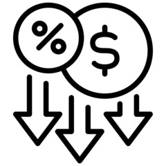 devaluation line icon