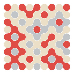 Multicolor truchet tiling connections illustration