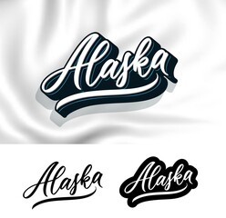 Alaska hand lettering design. Modern calligraphy. Vector illustration. Alaska text vector. Trendy typography design.