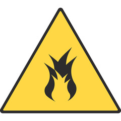 Warning danger of fire. The fire icon.