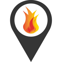 A point on the fire map. Fire indicator.