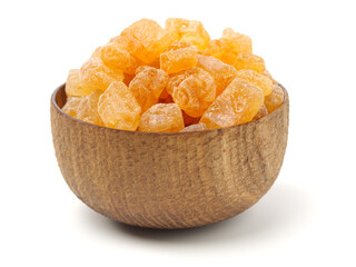 dark crystal sugar on white background