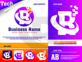 Tech Letter R Logo Design Template
