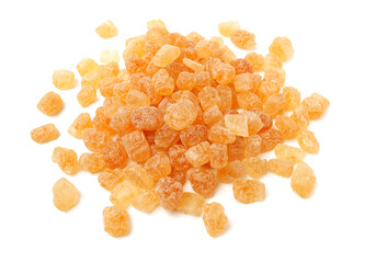 dark crystal sugar on white background