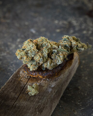 Cannabis buds dried and cured. Marijuana buds and flowers.