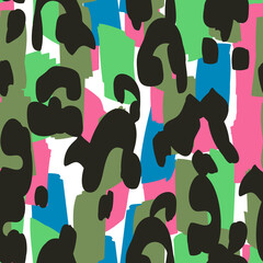 Yellow Jaguar Vector Seamless Pattern. Rusty © Natallia