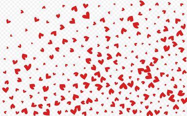 Red Confetti Vector Transparent Backgound.