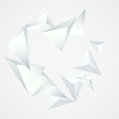 White Geometric Abstract Vector  Gray Background.
