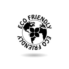 Eco friendly logo with shadow