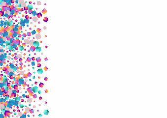 Gradient Polygon Vector White Background.