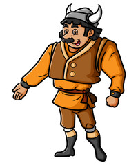 The mustache viking man is ready to hand shake