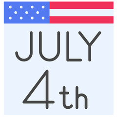 Calendar icon,  Fourth of July related vector