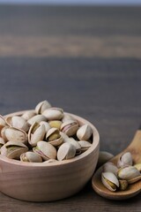 Nuts, pistachios, food for clear people, take care of health.
