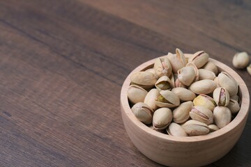 Nuts, pistachios, food for clear people, take care of health.