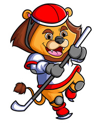 The lion as the professional hockey player