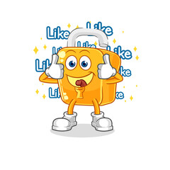 padlock give lots of likes. cartoon vector