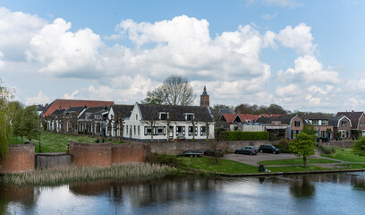 View over Hoge Minstraat in Asperen The Netherlands.