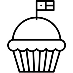 Cupcake icon,  Fourth of July related vector