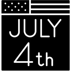 Calendar icon,  Fourth of July related vector