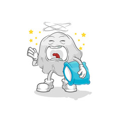 ghost yawn character. cartoon mascot vector