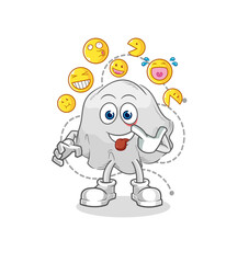 ghost laugh and mock character. cartoon mascot vector