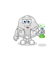 ghost scientist character. cartoon mascot vector