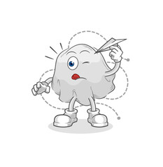 ghost with paper plane character. cartoon mascot vector