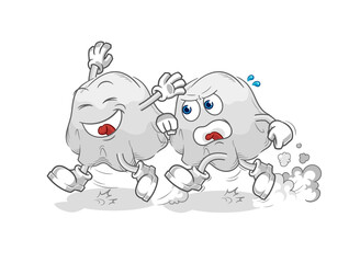 ghost play chase cartoon. cartoon mascot vector