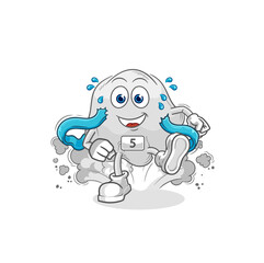 ghost runner character. cartoon mascot vector