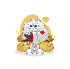 ghost propose with ring. cartoon mascot vector