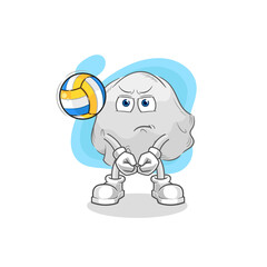 ghost play volleyball mascot. cartoon vector