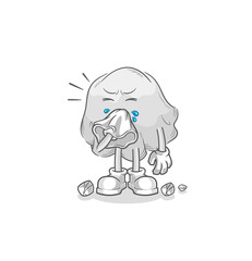ghost blowing nose character. cartoon mascot vector