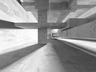 Abstract architecture interior background. Empty concrete room