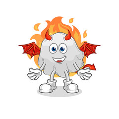 Fototapeta premium ghost demon with wings character. cartoon mascot vector