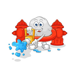 ghost firefighter vector. cartoon character