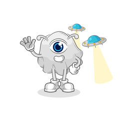 ghost alien cartoon mascot vector