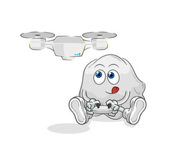 ghost with drone character. cartoon mascot vector
