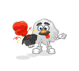 ghost prank glove in the box. cartoon mascot