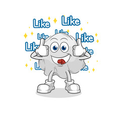 ghost give lots of likes. cartoon vector