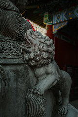 Chinese imperial guardian lion statue